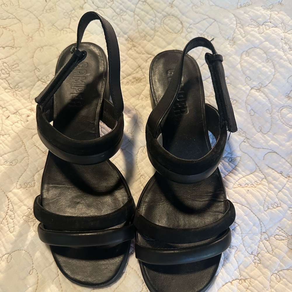 Camper Women's Elegant Black Leather Sandals